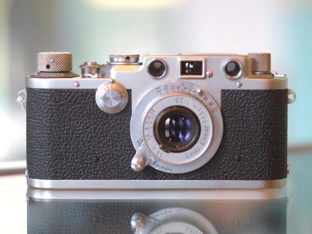 Leica IIIf (black dial) with 5cm f3.5 Elmar on Sale