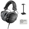 BeyerDynamic DT 770 PRO 250 Ohm Over-Ear Studio Headphones | Black Bundle with Headphones Stand + Microfiber Cleaning Cloth For Sale